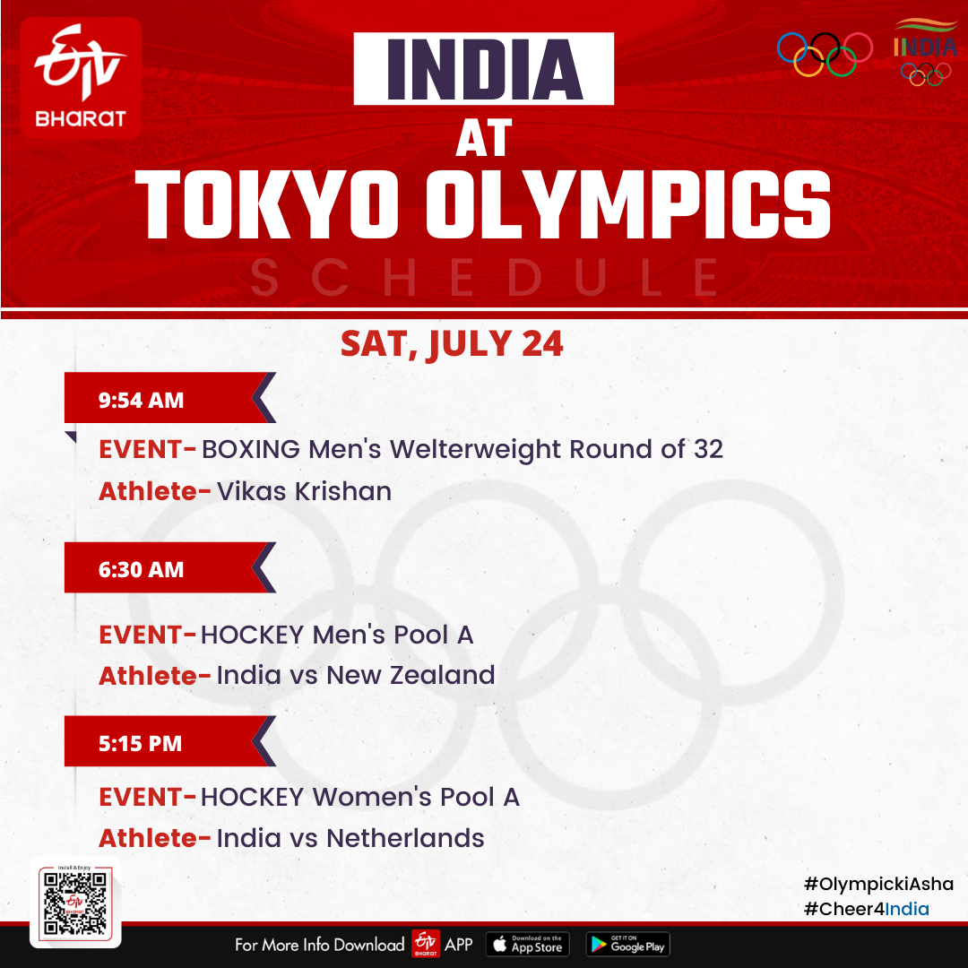 Day 2 schedule of Indian athletes