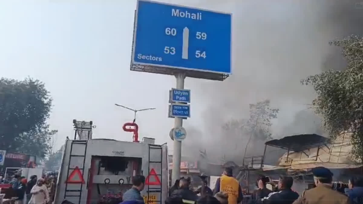 A terrible fire broke out in the furniture market of Chandigarh; 6 shops were destroyed