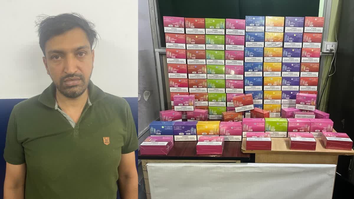 Man arrested with e cigarette  ഇ സിഗരറ്റുമായി മലയാളി പിടിയിൽ  ആന്‍റി നാർക്കോട്ടിക്‌സ് സംഘം  E cigarettes