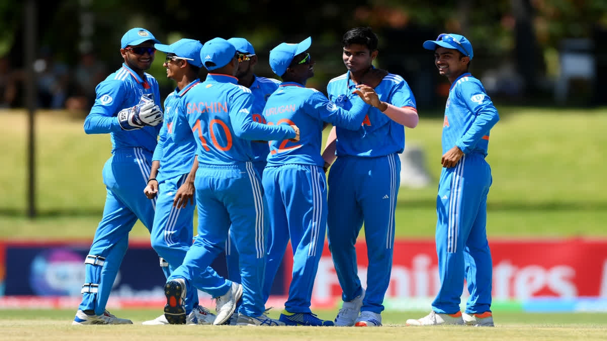 Indian U-19 team registered victory against New Zealand on Tuesday in the first game of the Super Six stage scoring a win over opposition by a margin of 214 runs.