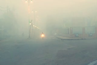 Dense Fog in Ambala rain and hailstorm