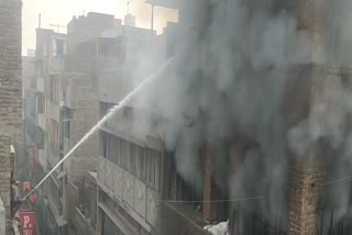 A terrible fire broke out in a five-storied cloth warehouse in Hazuri Bagh of Ludhiana