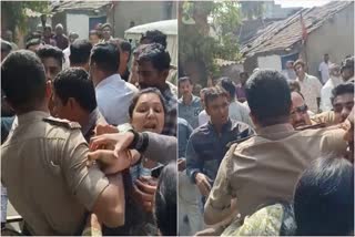 Rajkot News : રાજકોટમાં દબાણ દૂર કરવા ગયેલી પોલીસ પર હુમલો, PI સામે યુવકે આપઘાતનો પ્રયાસ કર્યો