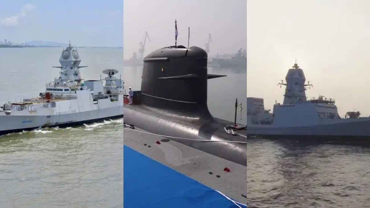 INS Surat, INS Vaghsheer, and INS Nilgri