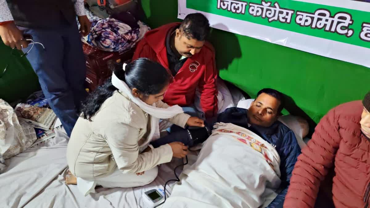 Congress leader Sanjay Kumar Tiwari on hunger strike for five days in Hazaribag