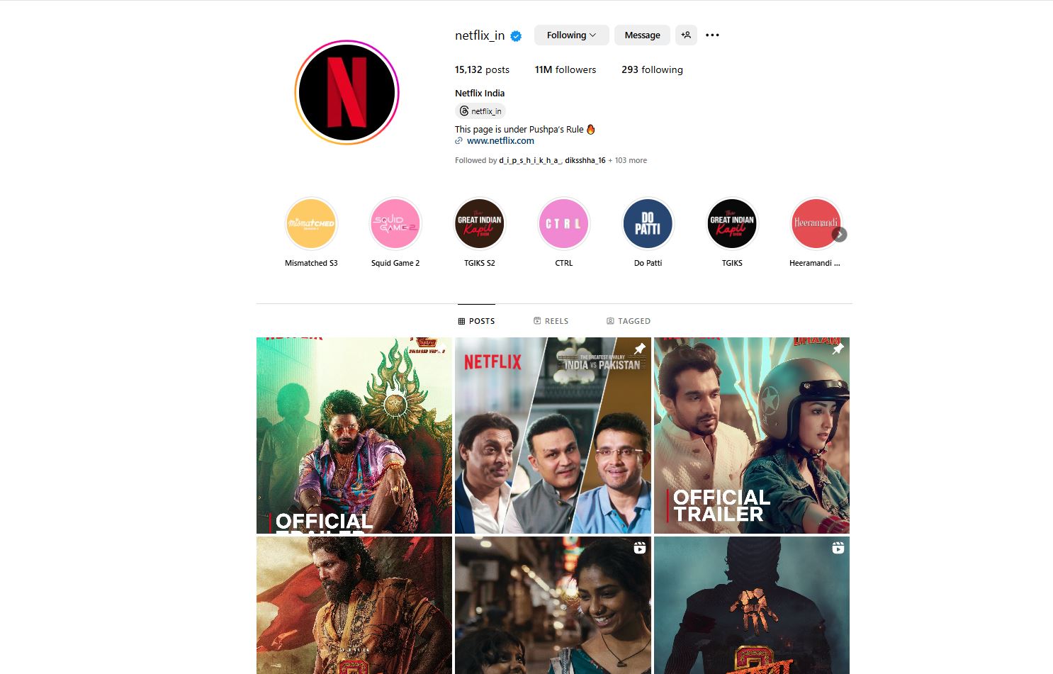 Netflix Instagram