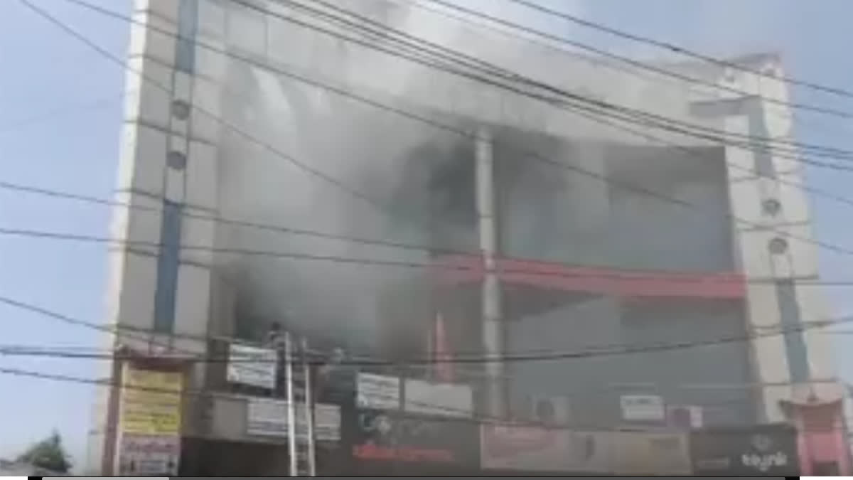 A massive fire broke out in the showroom of a mall in Alwar