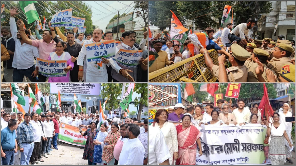 Congress Holds Protests Across Country over I-T notices; BJP calls it 'arrogance' of opposition party