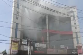 A massive fire broke out in the showroom of a mall in Alwar