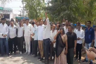 Demonstration of villagers in Chittorgarh