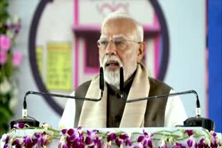 PM Narendra Modi addressing public meeting in Bilaspur.