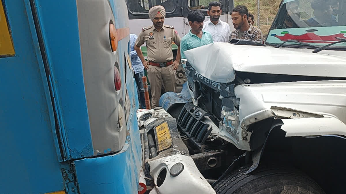 Three vehicles collided in a violent accident near Sri Anandpur Sahib-Nangal flyover