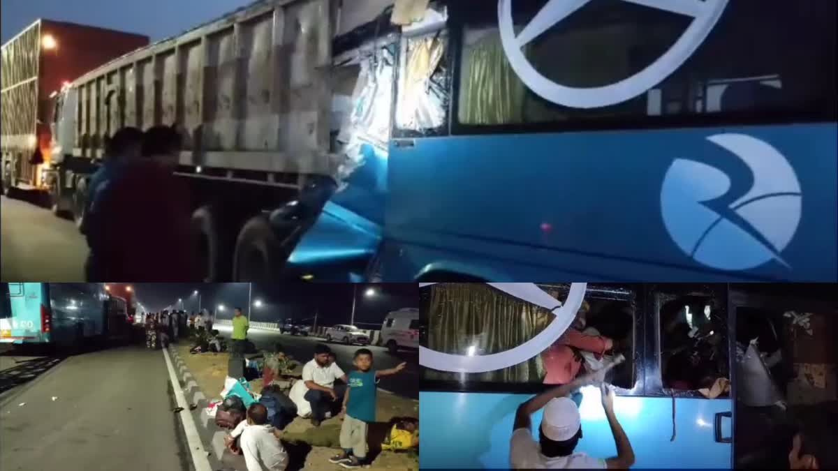 bus going from Kolkata to Bihar met with an accident in Dhanbad