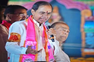 BRS Chief KCR Road Show In khammam Live