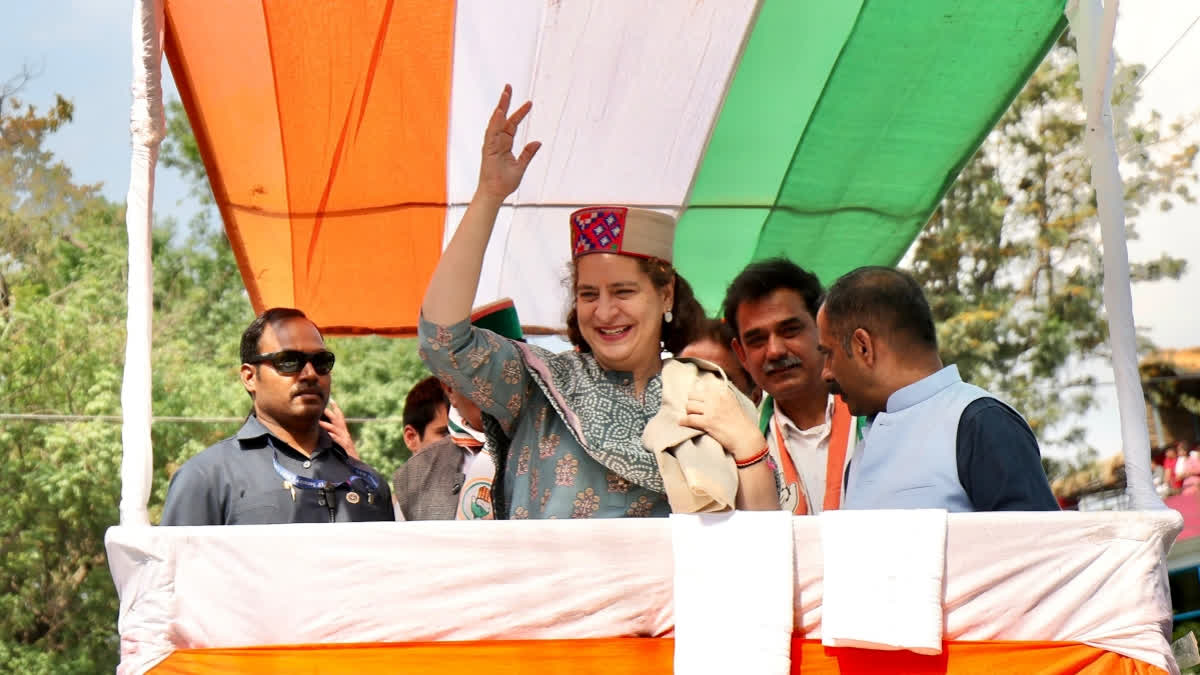 Priyanka Gandhi Holds Roadshow in Solan, Campaigns for Cong's Shimla LS Candidate