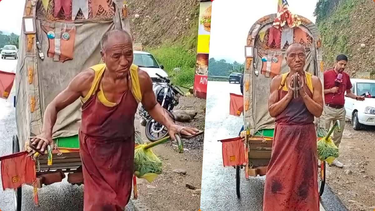 बिहार से हिमाचल पैदल पहुंचा बौद्ध भिक्षु