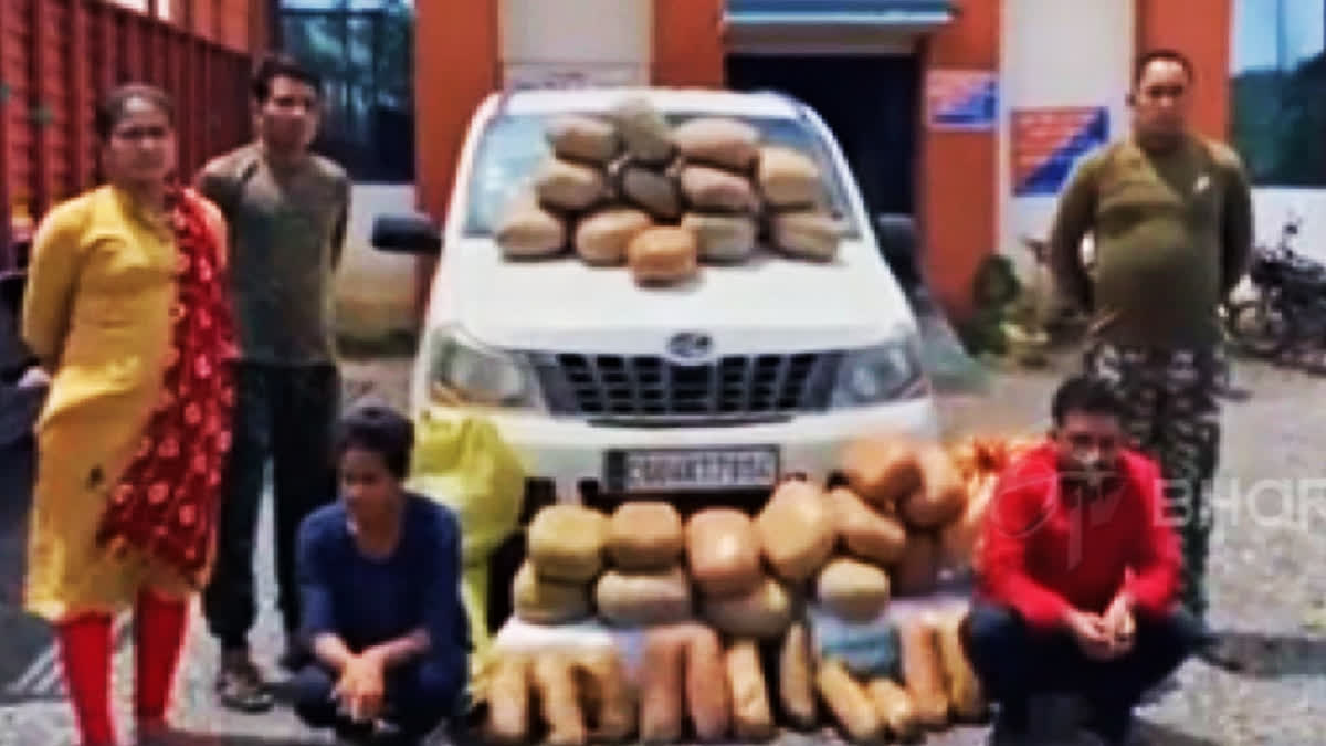 The arrested smugglers in police custody in Rajasthan's Mahasamund