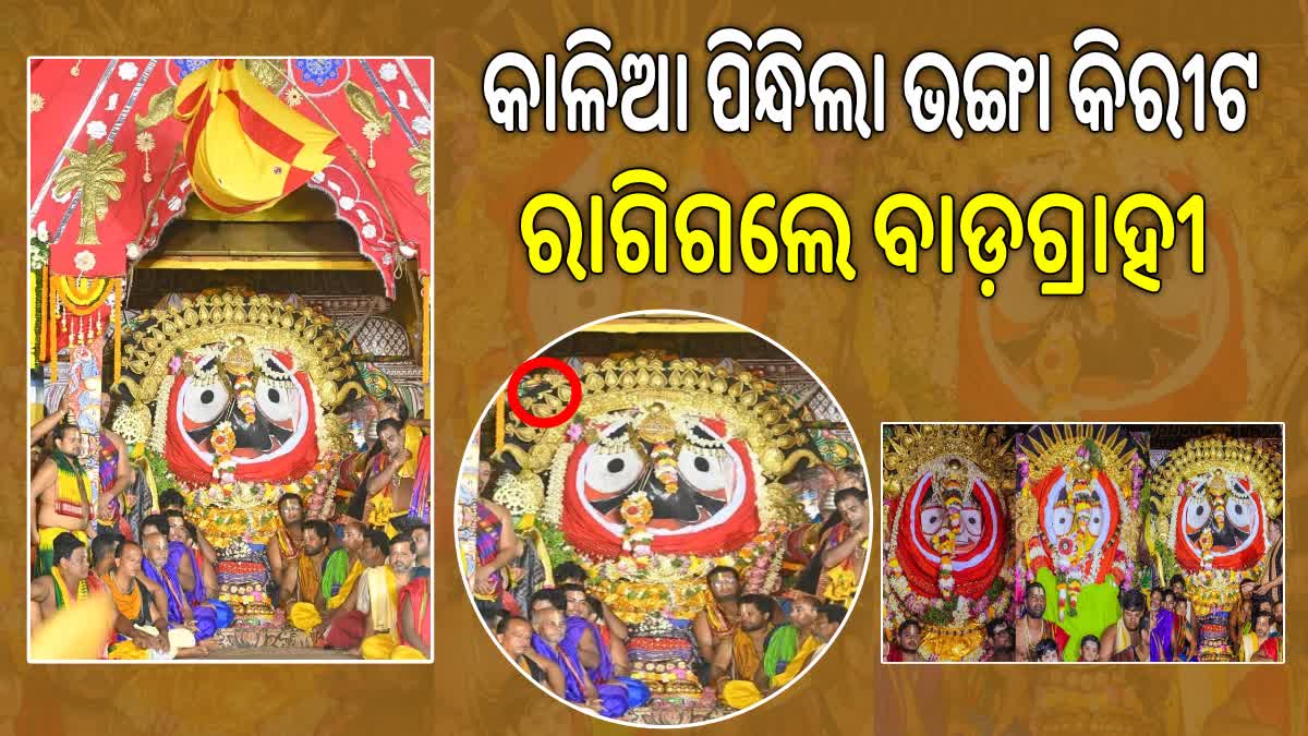 ସୁନାବେଶରେ ମହାପ୍ରଭୁଙ୍କୁ ଭଙ୍ଗା ସ୍ବର୍ଣ୍ଣ କିରୀଟ ଲାଗି