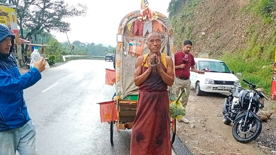 Buddhist monk reached Dharamshala