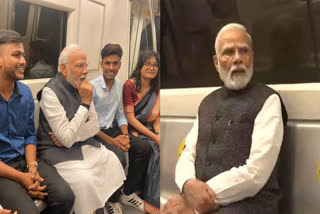 PM Modi takes metro train to travel to Delhi University