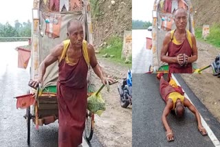 Buddhist monk reached Dharamshala on foot