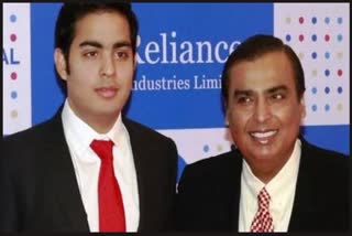 Mukesh Ambani and Aakash Ambani