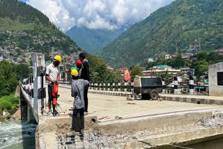 Kullu Bhootnath bridge repairing.