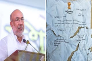 Manipur CM biren-singh-supporters-tear-his-resignation-letter