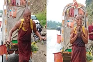 Buddhist monk reached Dharamshala on foot
