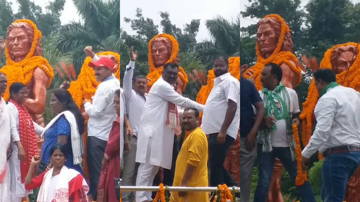 Jharkhand leaders paid tribute to martyr Sido Kanhu in Ranchi on Hul Diwas 2024