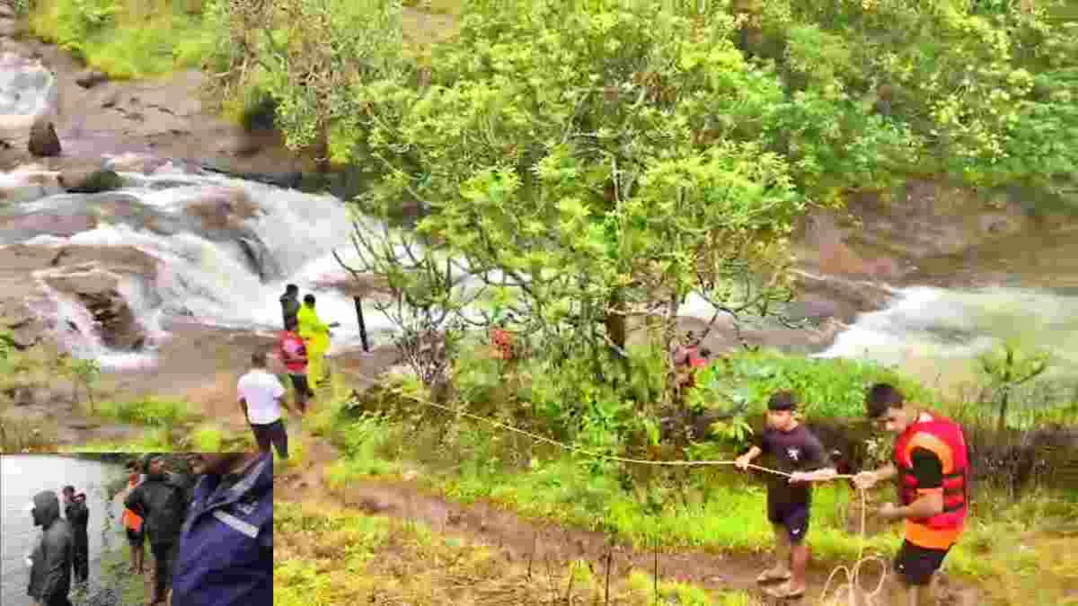Bhushi dam waterfall tragedy in Maharashtra