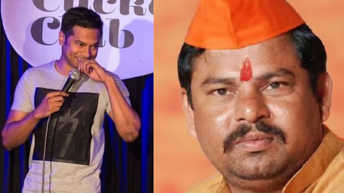 Comedian Daniel Fernandes (Left) and BJP MLA Raja Singh (Right)