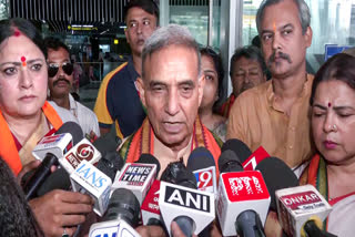 Satpal Singh, a member of the BJP fact-finding speaks to the media after his arrival in Kolkata on Monday.