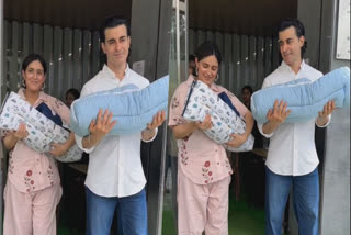Watch: Pankhuri Awasthy, Gautam Rode all smiles as they pose with their newborn twins before heading home