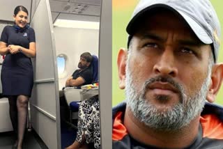 Airhostess shoots video while Dhoni fast asleep,  fans vent ire