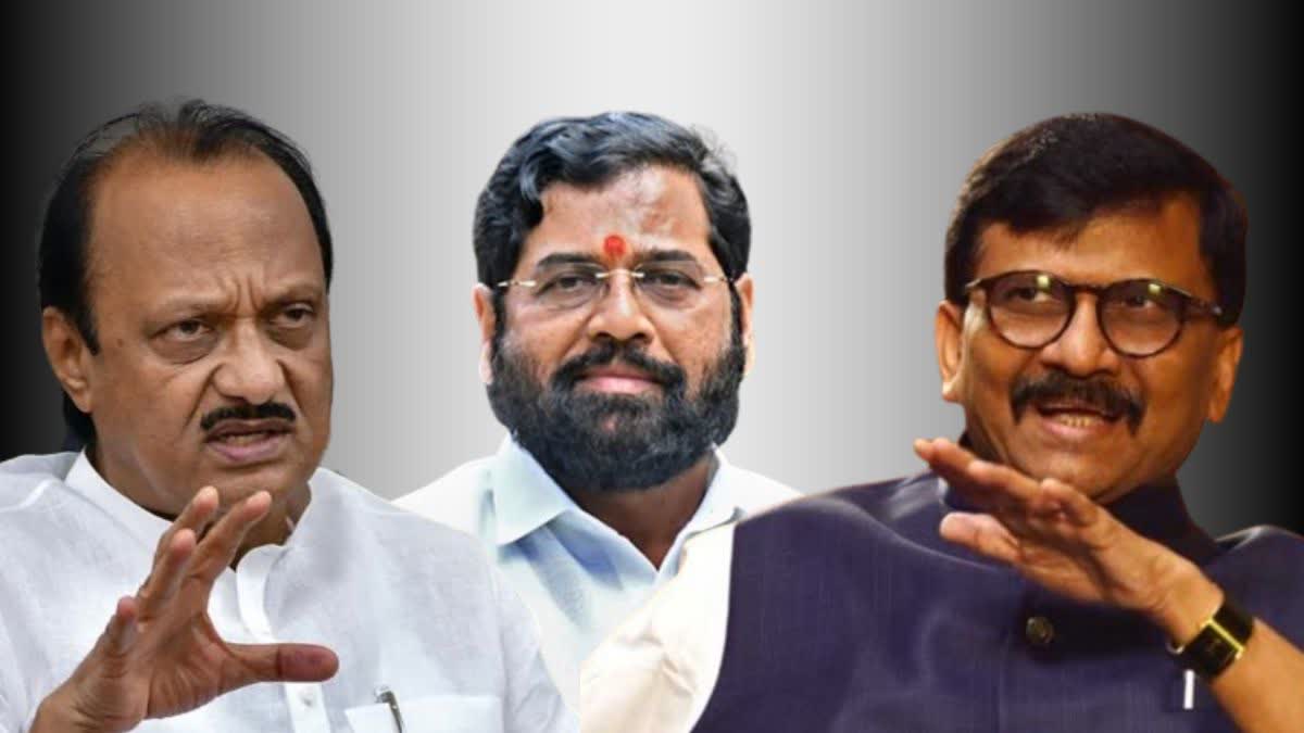 MP Sanjay Raut criticized Ajit Pawar along with Eknath Shinde Amit Shah and Devendra Fadnavis