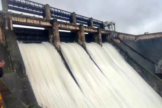 WATER RELEASED FROM DAM  BHADRA DAM FULL  CUSECS OF WATER  SHIVAMOGGA