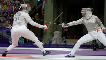 7 months pregnant Egyptian Fencer Nada Hafez participates in Paris Olympics 2024