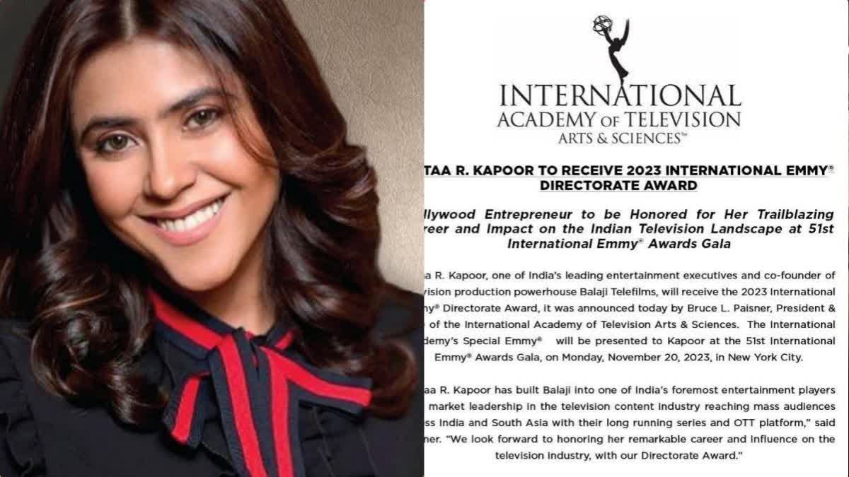 ekta kapoor becomes first indian producer to win international emmy directorate award