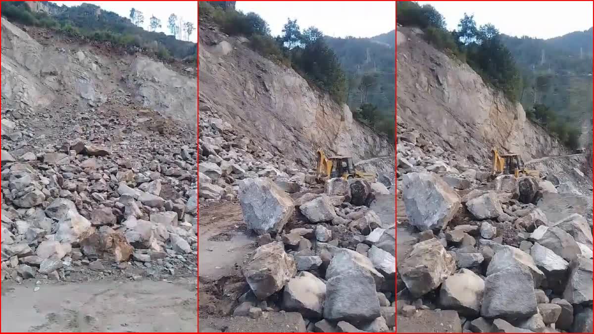 Landslide on NH-5 near Nigulsari in Kinnaur