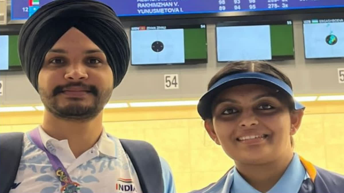 INDIA WINS SILVER IN 10M AIR PISTOL MIXED TEAM IN ASIAN GAMES