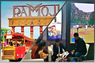 Ramoji Film City  Ramoji Film City Stall  Ramoji Film City Stall at Delhi  Ramoji Film City stall at MICE 2023  എംഐസിഇ 2023  റാമോജി ഫിലിം സിറ്റിയുടെ സ്‌റ്റോള്‍  റാമോജി ഫിലിം സിറ്റി  ഡല്‍ഹി എംഐസിഇ 2023ല്‍ റാമോജി ഫിലിം സിറ്റി സ്‌റ്റോൾ  RFC Senior General Manager TRL Rao  Evgeny Kozlov