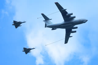 A spectacular air show to mark the 91st anniversary of the Indian Air Force (IAF) was organized over Bhojtal Lake in Bhopal, Madhya Pradesh, on Saturday.