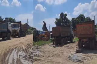 Camp for expansion of  fourlane road at Melang