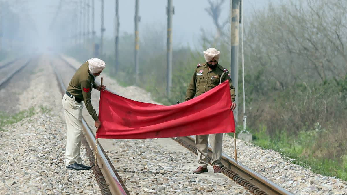 A potential danger was averted in Kanpur when the driver of a passenger train spotted a cylinder on the tracks, prompting an emergency stop, The object was identified as a fire extinguisher belonging to the railways, likely fallen from another train. Investigations revealed no criminal intent, and no FIR was filed.