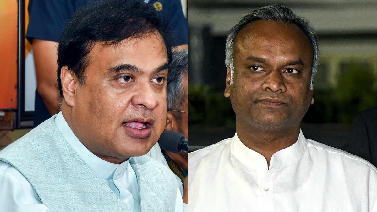 Himanta Biswa Sarma )L) and Priyank Kharge