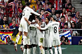 REAL MADRID CELEBRATES A GOAL IN DERBY