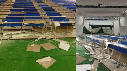 False ceiling of Kalpana Soren program venue in Giridih collapsed