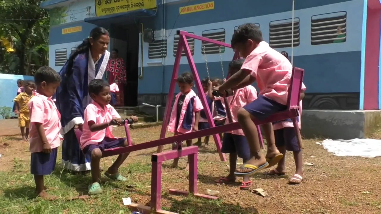 Anganwadi Centre built As Train Model