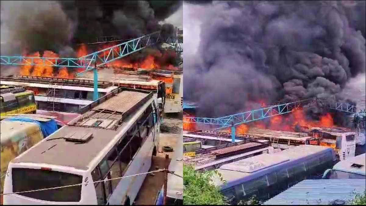 Buses Fire At Bangalore
